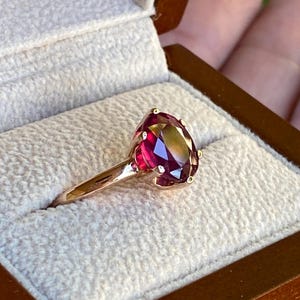 Ruby Solitare Ring, Precious Gemstone Ring, Red Statement Ring, 2 Carat Ring, Oval Solitaire Ring, Genuine Ruby, Anniversary Gift for Wife