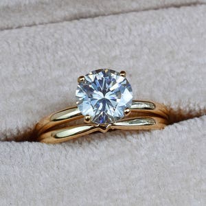 Engagement Ring, 14k Gold Engagement Ring, Moissanite Ring, Solitaire Ring, Unique Engagement Ring, Gemstone Solitaire, Classic Ring, Bihls image 7