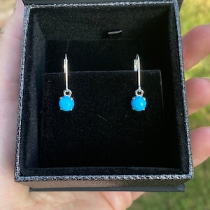 Echte Türkis Ohrringe, Arizona Dornröschen Türkis, blaue Edelstein Ohrringe, Türkis Schmuck, Dezember Geburtsstein
