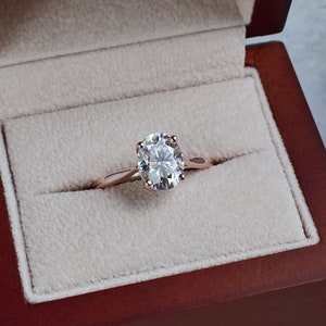 Genuine Moissanite Gemstone Ring, 1 carat and 1.5 carat Moissant options, Precious Metal Solitaire Engagement Ring