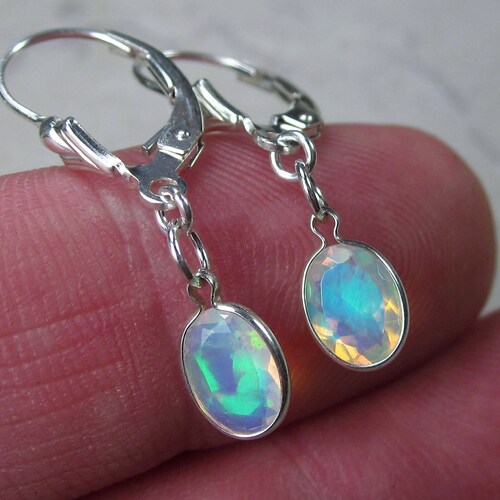 Genuine Fire Opal Earrings October Birthstone Jewelry - Etsy