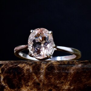 2 Carat Ring, Morganite Engagement Ring, Pink Morganite Ring, Light Pink Wedding Ring, Oval Solitaire, Unique Engagement Ring image 6