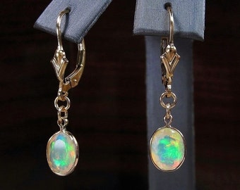 Genuine Fire Opal Earrings October Birthstone Jewelry | Etsy