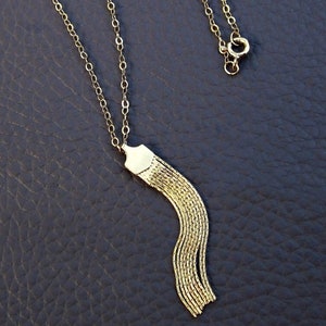 14k Gold Fill Tassel Necklace, Fringe Necklace, Simple Gold Necklace, High Quality Jewelry, Pretty Gold Necklace, Gold Layering Piece
