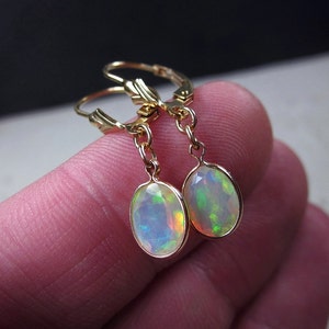 Opal Earrings Opal Jewelry October Birthstone Fire Opal - Etsy
