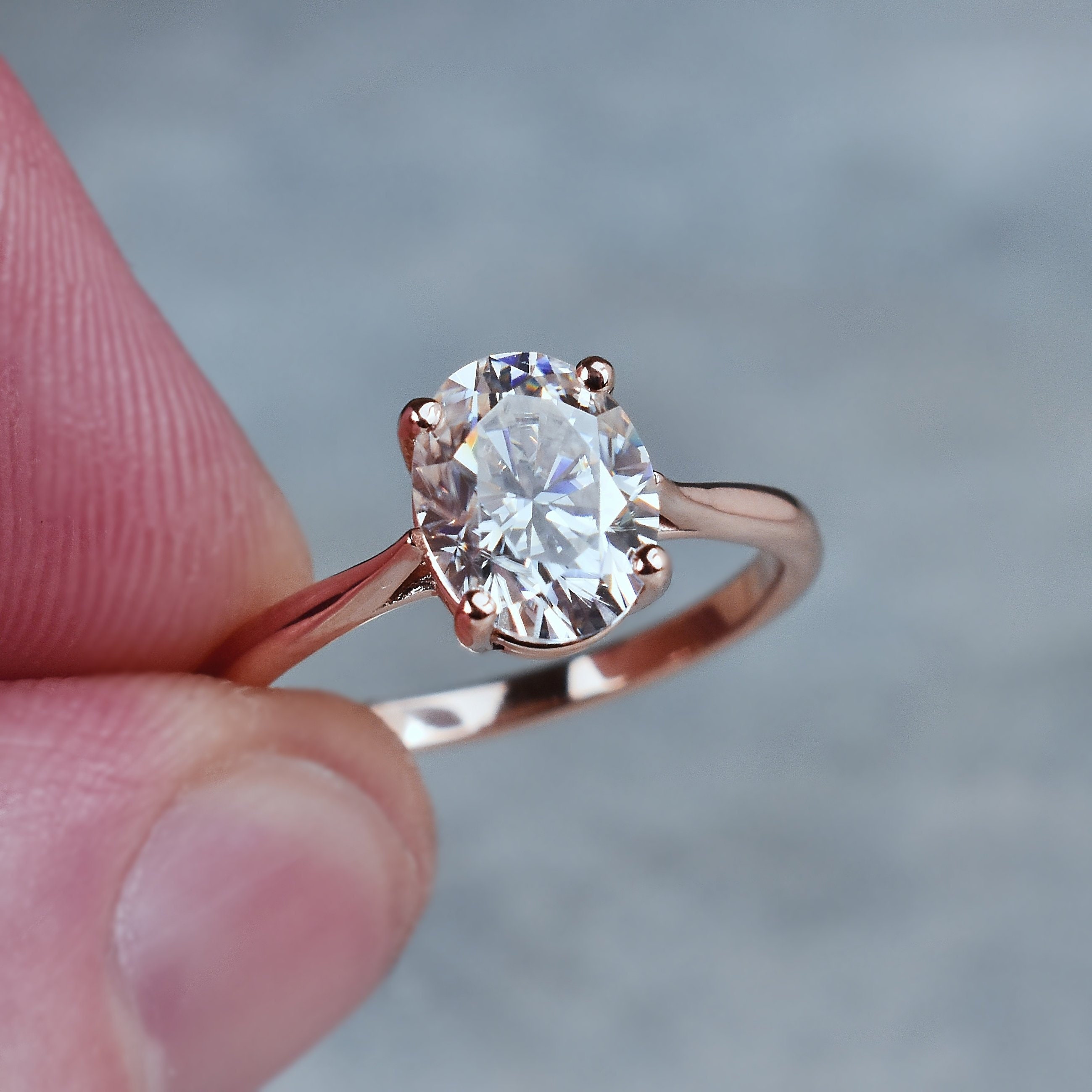 Moissanite Solitaire Ring - Engagement Rings