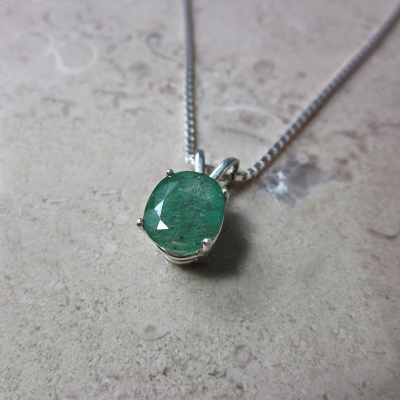 Authentic Emerald Necklace Genuine Emerald Emerald Necklace Etsy