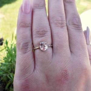 2 Carat Ring, Morganite Engagement Ring, Pink Morganite Ring, Light Pink Wedding Ring, Oval Solitaire, Unique Engagement Ring image 4