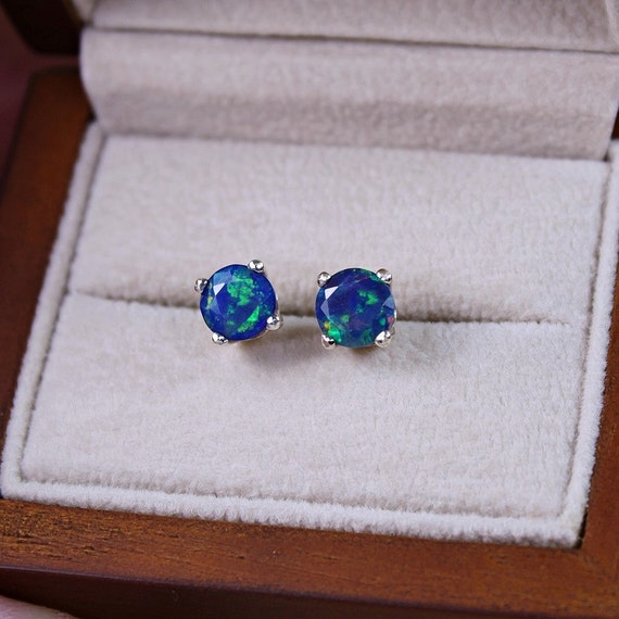 Fiona blue cheap opal earrings