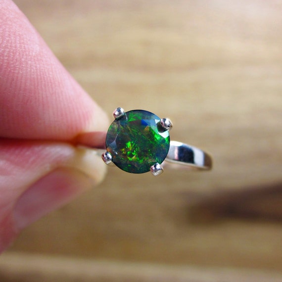 Opal Ring Black Opal Genuine Opal Fancy Ring Anniversary | Etsy