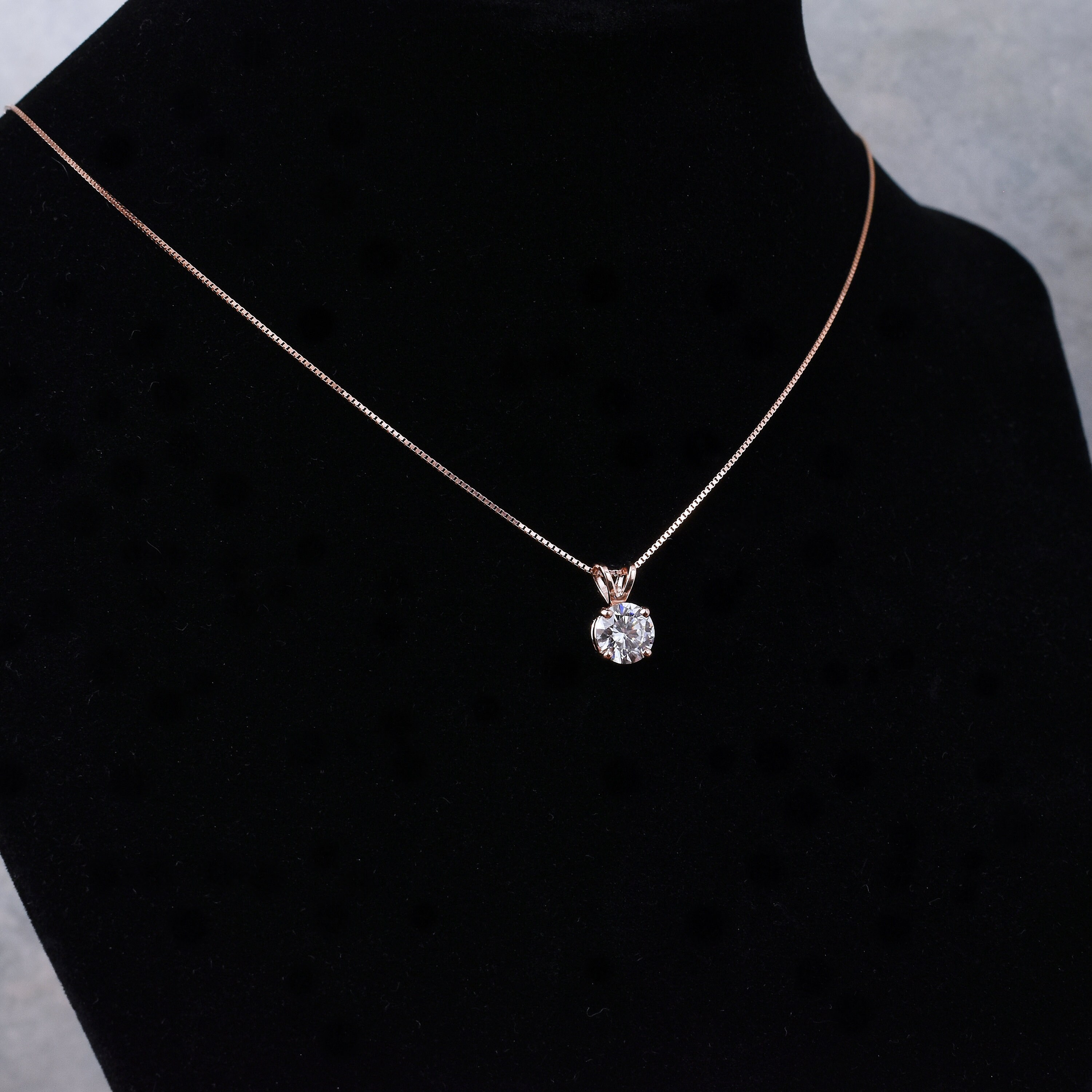 Genuine Moissanite Solitaire Necklace 14k Gold Necklace Etsy