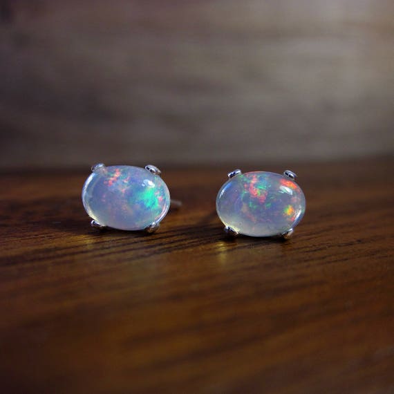 Rainbow shop opal earrings