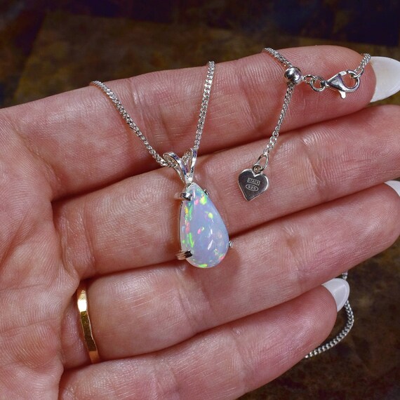 Genuine Rainbow Opal Pendant Flashing 