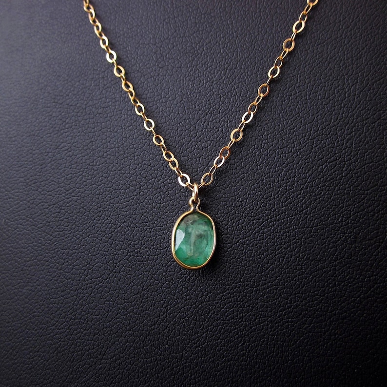 Genuine Emerald Pendant, May Birthstone Jewelry, Rich Green Earth Minded Emerald, Oval Shape Solitaire, Authentic Emerald Jewelry image 4