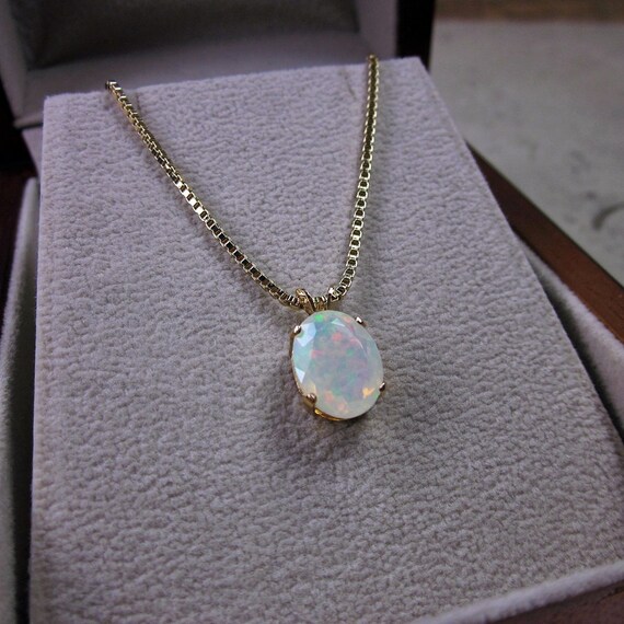 Sparkling Rainbow Opal Necklace Elegant 