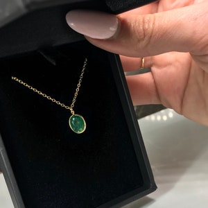 Genuine Emerald Pendant, May Birthstone Jewelry, Rich Green Earth Minded Emerald, Oval Shape Solitaire, Authentic Emerald Jewelry image 7