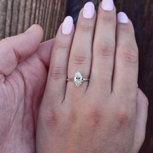 Stunning 1.5 carat Marquise Moissanite Engagement Ring, Elegant Engagement Rings, Alternative Engagement Ring, Classic Engagement Ring