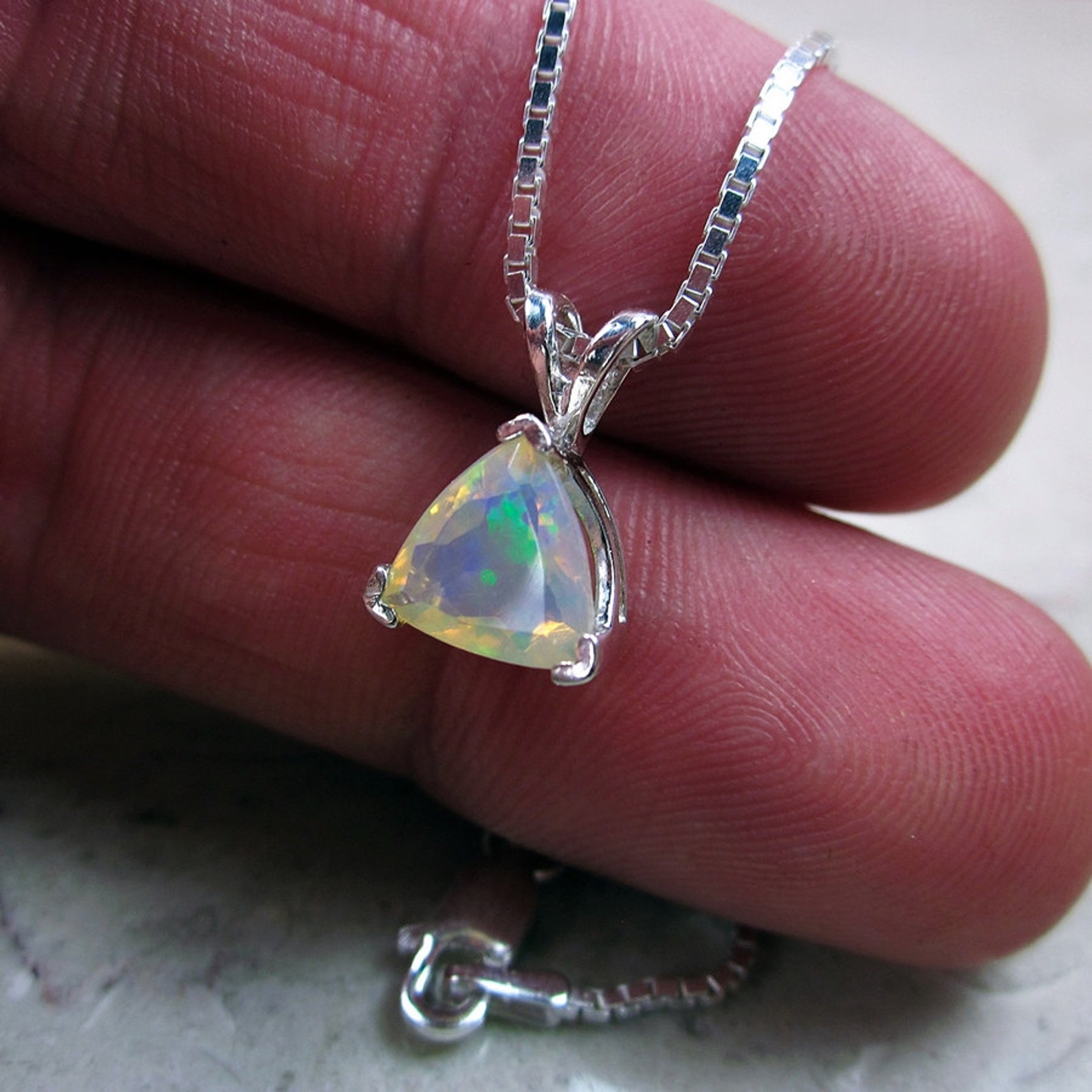 Genuine Trillion Fire Opal Necklace Beautiful Opal Necklace - Etsy