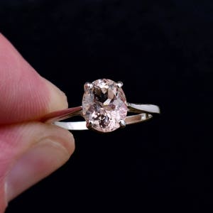 2 Carat Ring, Morganite Engagement Ring, Pink Morganite Ring, Light Pink Wedding Ring, Oval Solitaire, Unique Engagement Ring image 5
