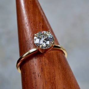 Engagement Ring, 14k Gold Engagement Ring, Moissanite Ring, Solitaire Ring, Unique Engagement Ring, Gemstone Solitaire, Classic Ring, Bihls image 4