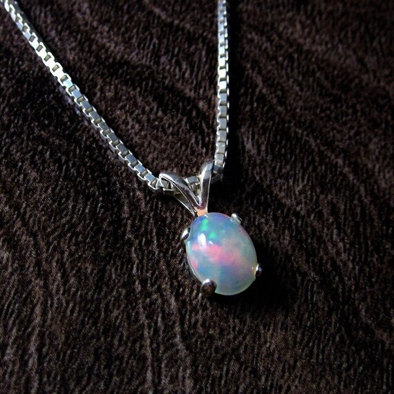 Opal Pendant Necklace Jewelry Genuine Image 0