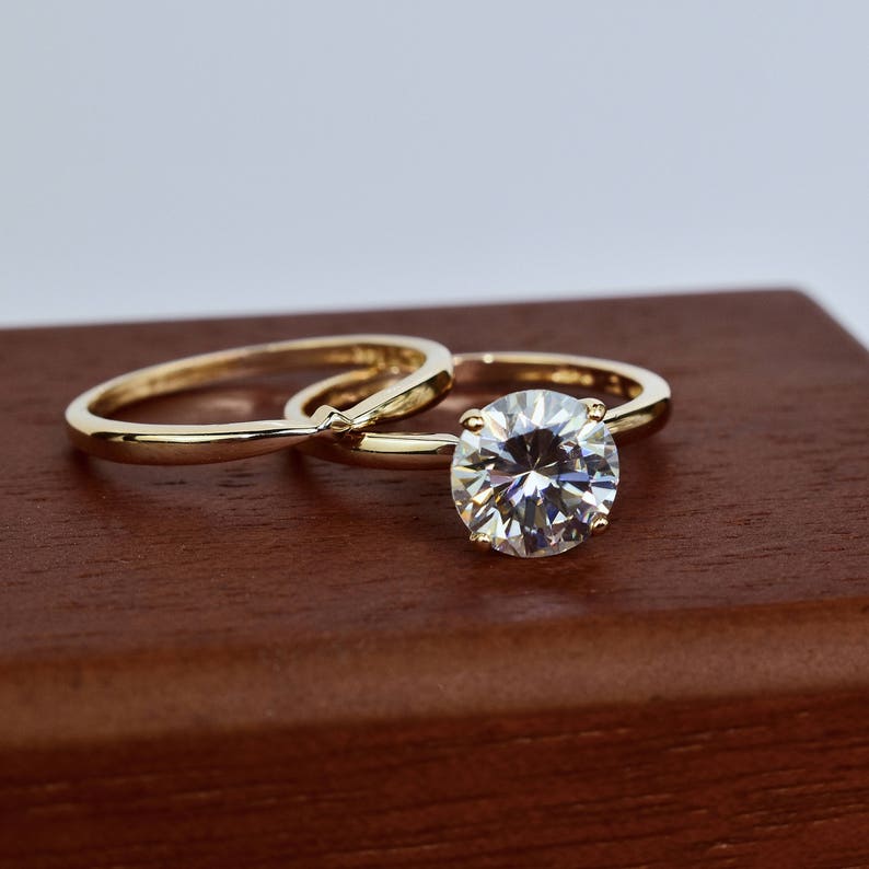 Engagement Ring, 14k Gold Engagement Ring, Moissanite Ring, Solitaire Ring, Unique Engagement Ring, Gemstone Solitaire, Classic Ring, Bihls image 8