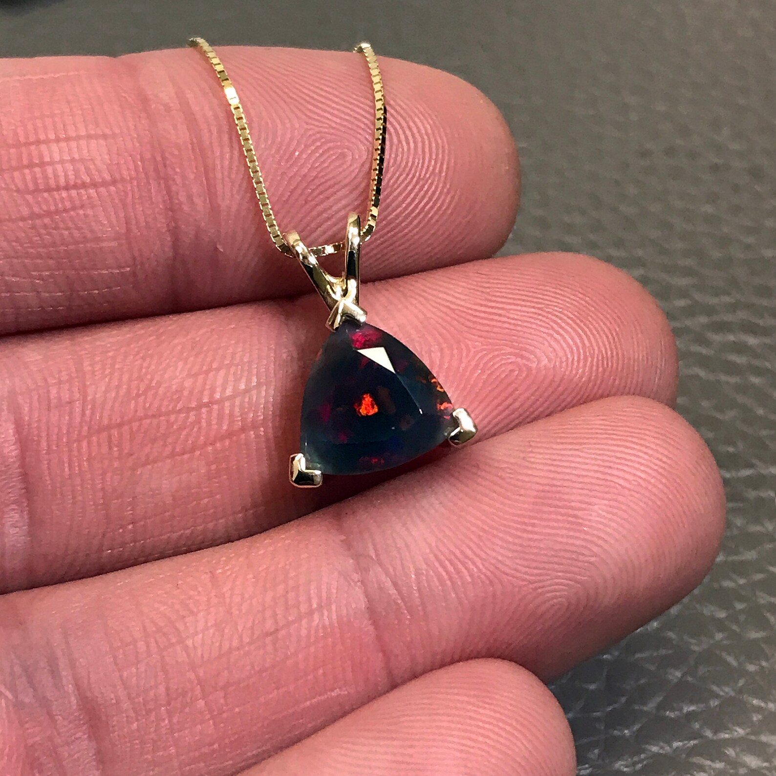 Black Opal Pendant, Opal Necklace, Genuine Black Opal, Dark Opal ...
