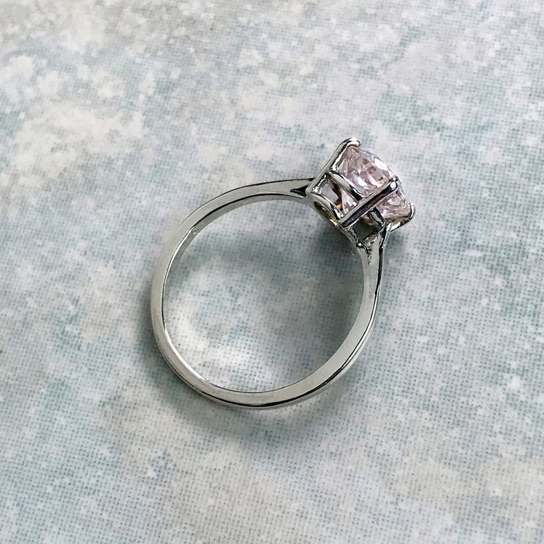 2 Carat Ring, Morganite Engagement Ring, Pink Morganite Ring, Light Pink Wedding Ring, Oval Solitaire, Unique Engagement Ring image 8