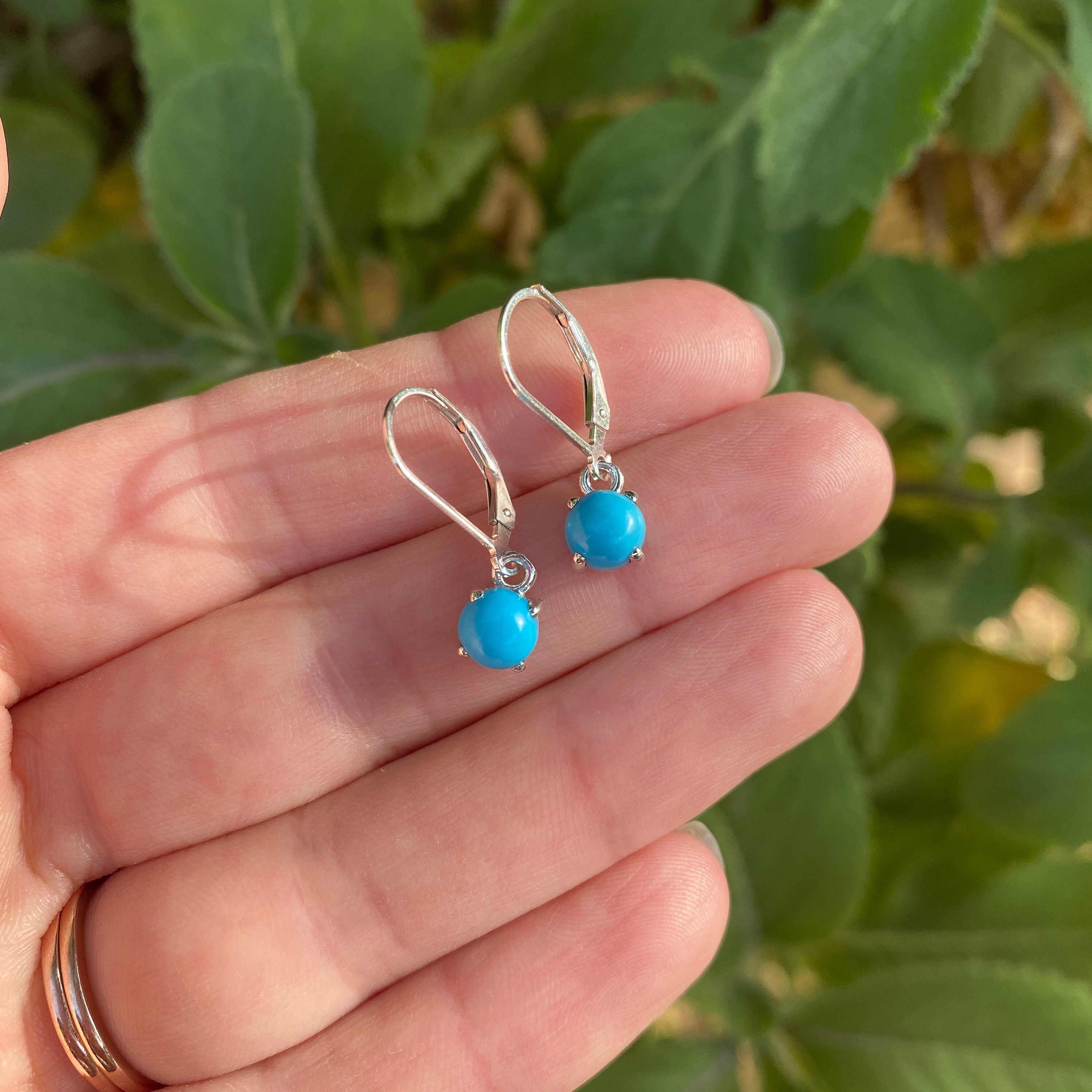 Blue Sleeping Beauty Turquoise gemstone Earring 