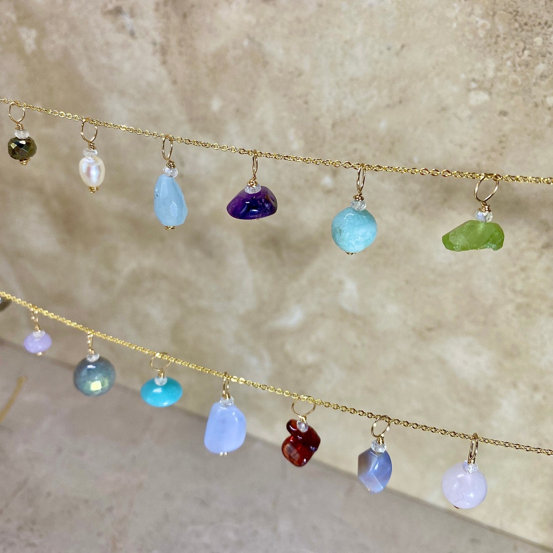 Genuine Gemstone Pendant Charms, Add on Charm, Birthstone Charm