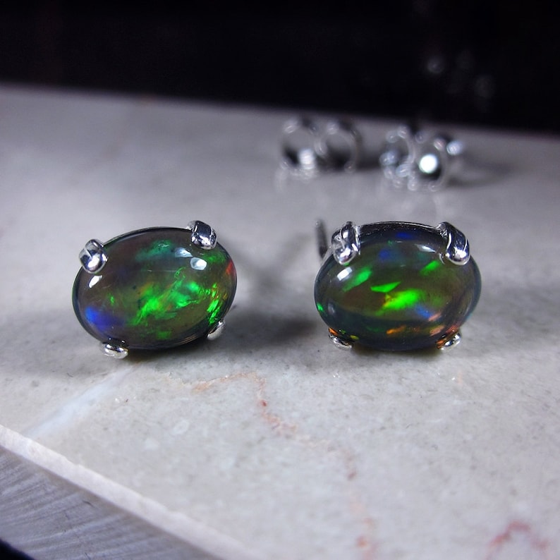 dark opal earrings