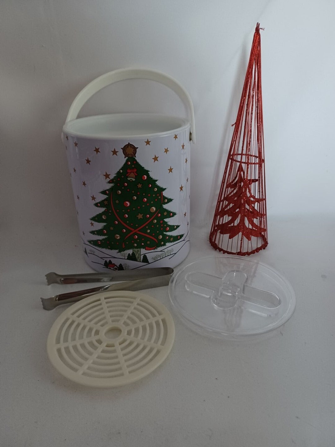 Vintage Kopin Christmas Village Ice Bucket / Christmas Tree / Etsy