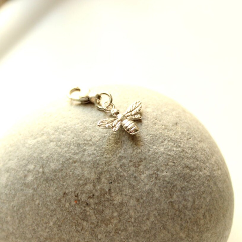小物 bee 925 Silver Bee Pendant 10 Mm With Carabiner BEE Honeybee 3D