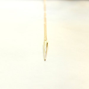 14k gold filled chain with spike pendant 30 mm gold plated spike GOLDEN STATEMENT pendulum geometric spike style nice gift fine thorn