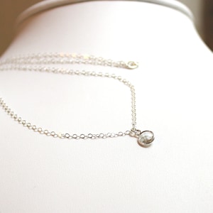 Delicate 925 silver chain with rock crystal pendant 6 mm round ESPRIT clarity energy pure happiness beautiful gift simply fine