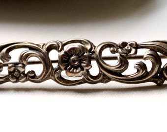 835 Silber Brosche 50mm floral * Vintage * BLÜTENMEER Punze Silberaccessoire Sammlerstück Geschenk Jugendstil blumig Blumenbrosche alt fein