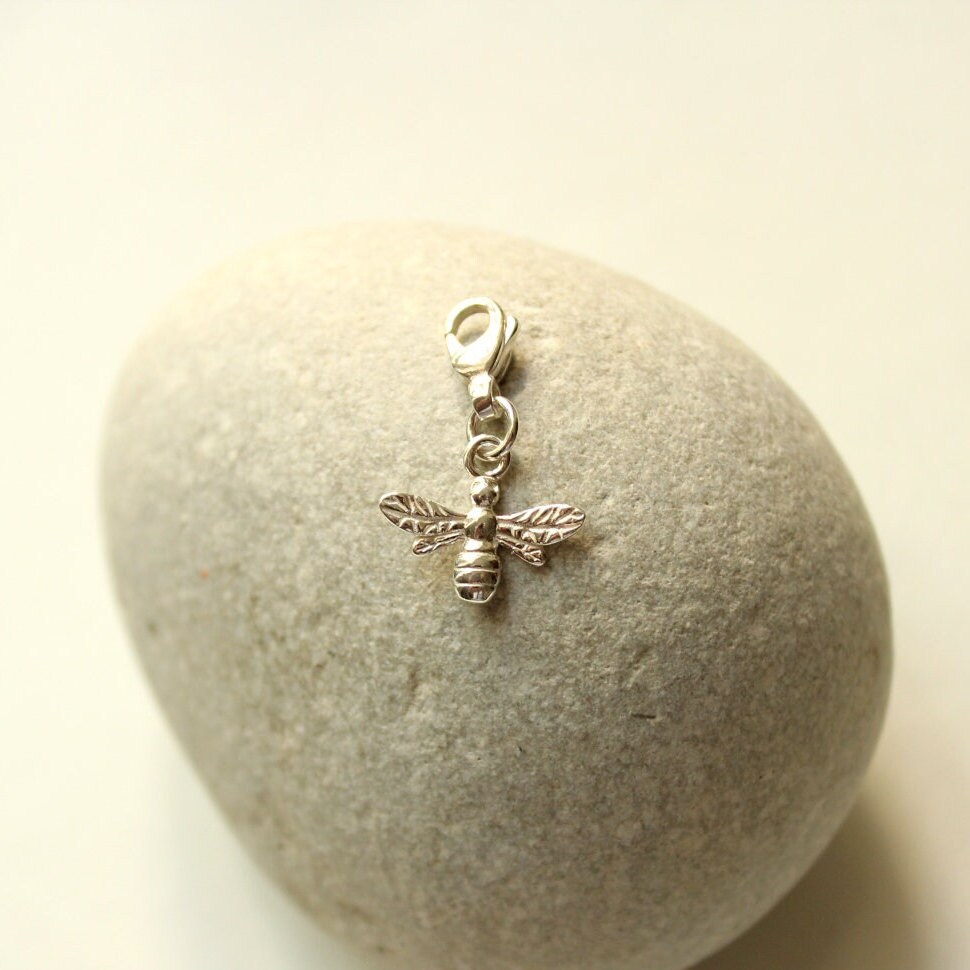 小物 bee 925 Silver Bee Pendant 10 Mm With Carabiner BEE Honeybee 3D