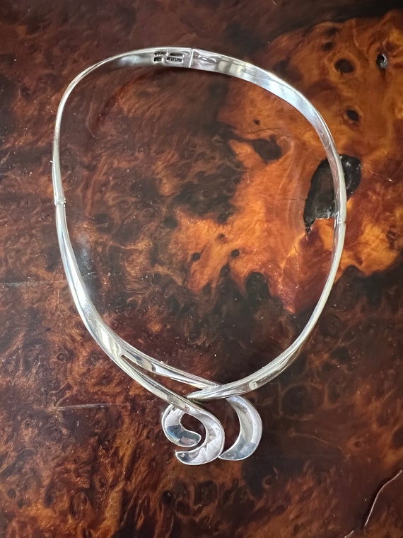 Modernist 950 Sterling Silver Taxco Choker - image 1