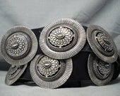 614 Grams Vintage Navajo Sterling Silver Concho Belt Native American Old - Make An Offer