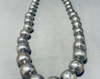 Native American Hand Tooled Vintage Sterling Silver Wrought Necklace Beads - Make An Offer!