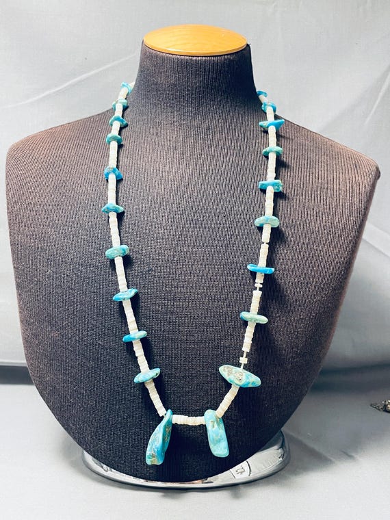 Opulent Vintage Native American Navajo Turquoise Heishi Bisbee Jacla Necklace Old Opulent Vintage Native American Navajo Turquoise Heishi Bisbee Jacla Necklace Old