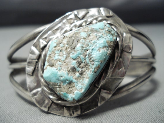 Amazing Vintage Navajo Turquoise Sterling Silver … - image 1