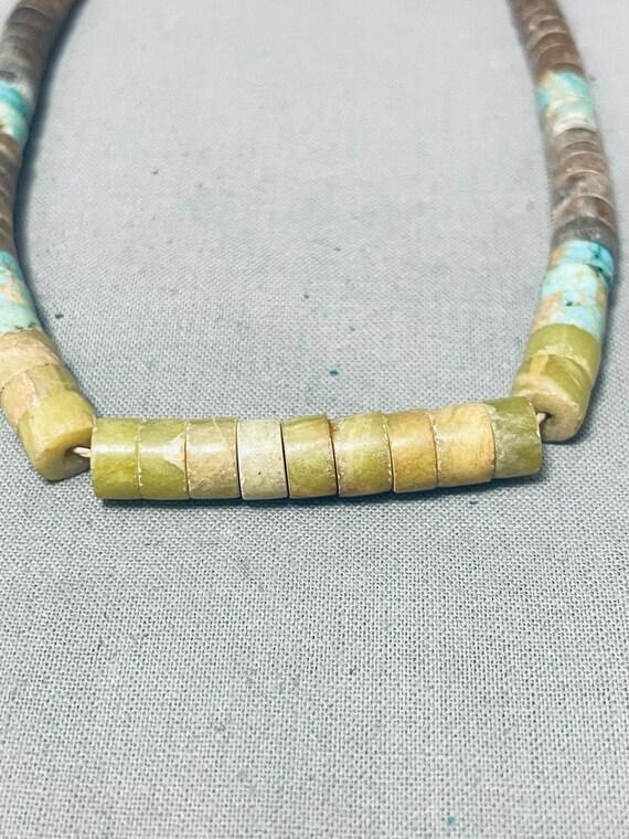 Native American Sensational Vintage Santo Domingo Serpentine Turquoise Sterling Silver Necklace Native American Sensational Vintage Santo Domingo Serpentine Turquoise Sterling Silver Necklace