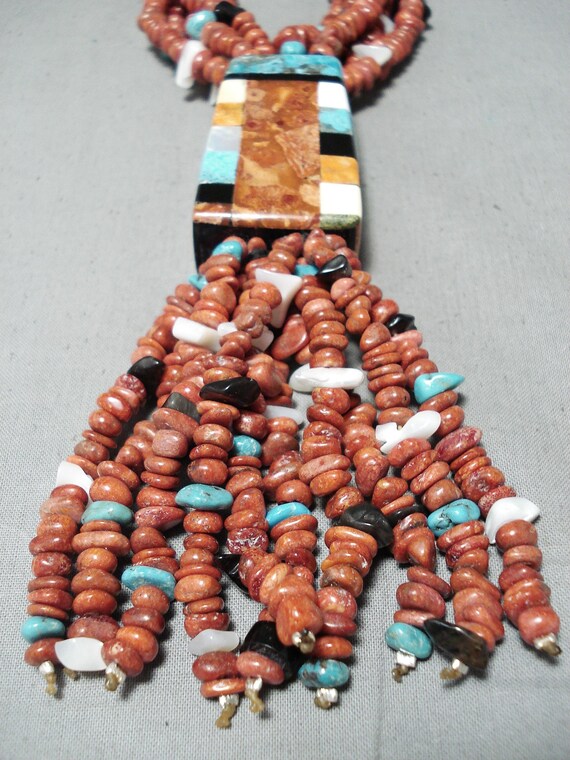 Native American Extremely Unique Santo Domingo Tu… - image 8