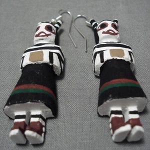 Wonderful Vintage Navajo Clown Sterling Silver Native American Earrings Wonderful Vintage Navajo Clown Sterling Silver Native American Earrings