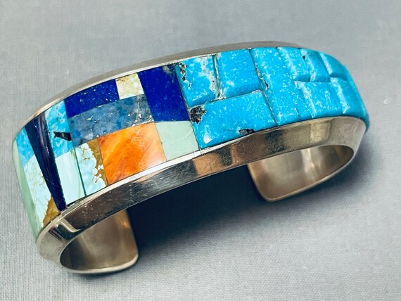 Stunning Native American Navajo Turquoise Sterling Silver Bracelet Signed Mel Francis Stunning Native American Navajo Turquoise Sterling Silver Bracelet Signed Mel Francis
