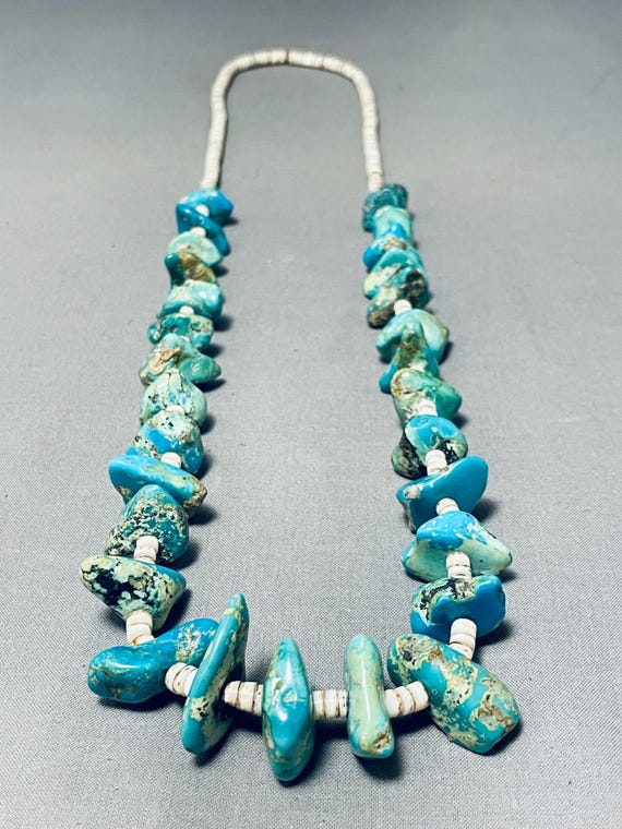 Native American Spectacular Vintage Santo Domingo Royston Kingman Turquoise Necklace Native American Spectacular Vintage Santo Domingo Royston Kingman Turquoise Necklace