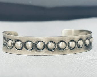 Fantastic Native American Navajo Signed Sterling Silver Emerson
