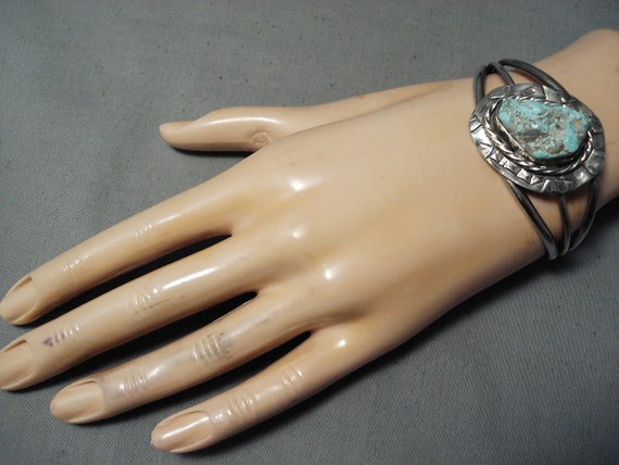 Amazing Vintage Navajo Turquoise Sterling Silver … - image 6