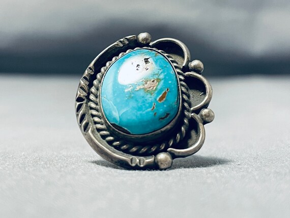 Wonderful Vintage Native American Navajo 8 Turquoise Mine Sterling